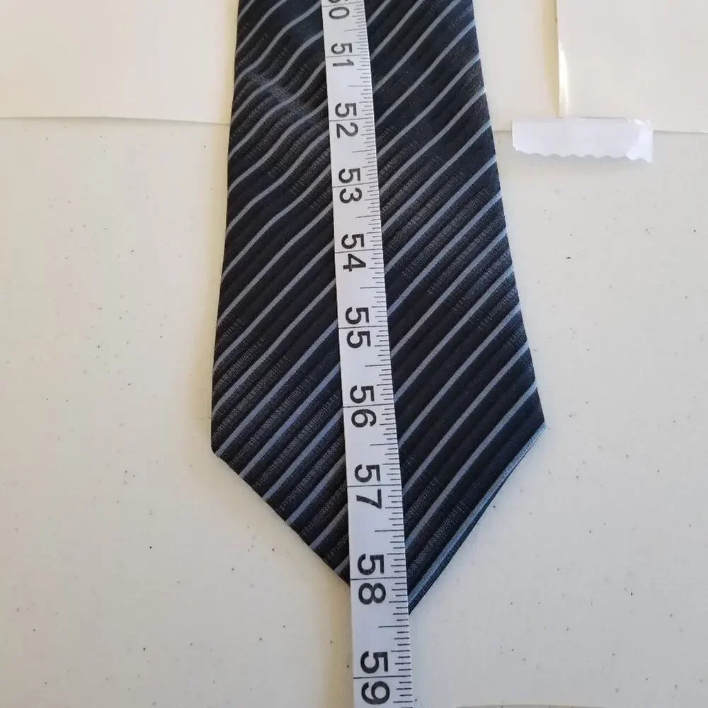 Burma Bibas All SIlk Men's Tie Excellent! Blue Stripe